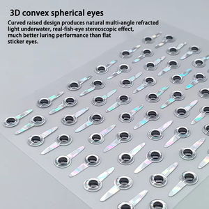 6mm Holographische Fischaugen mit Laschen, 60 Stück, Wasserdicht, UV-Beständig, Bionische Augen für Fliegenbinden, Streamer, Köderfische, DIY-Köderherstellung - Product Image 3