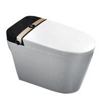 WC intelligent électrique à fixation au sol pour salle de bain, cuvette allongée, chasse d'eau automatique, toilette intelligente avec bidet
