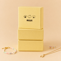 Boîte d'emballage pour bijoux pour enfants, boîte cadeau en papier texturé avec couvercle et base, avec logo personnalisé pour boucles d'oreilles, collier, bracelet