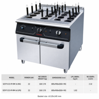 Chaudière de cuisson professionnelle JUSTA en acier inoxydable, double combustible (gaz naturel et propane), pour pâtes et nouilles, avec support de cabinet, pour restaurant rapide