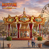 Manège Carrousel Personnalisé Hotfun Factory pour 16/24/36 Personnes, Idéal pour Parc d'Attractions Extérieur - À Vendre