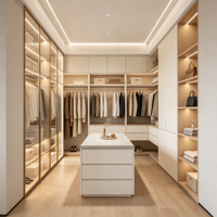 Système de dressing moderne sur mesure HNSJ, design autoportant en bois en forme de U, multifonctionnel, écologique, mobilier de chambre d'hôtel