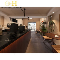 Vitrine murale en bois sur mesure avec éclairage LED, comptoir de bar à café, vitrine commerciale pour café, armoire de présentation pour boutique