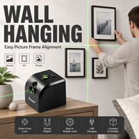 Niveau laser portable ZhonNa Green Light, calibrateur de ligne croisée, rechargeable par USB, outil de mesure magnétique, kit de pièces d'équipement laser
