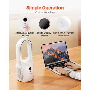 Ventilador portátil sin aspas de 12,99 \ "Ventilador de mesa silencioso de 6 velocidades para dormitorio y oficina Ventilador de escritorio portátil - Product Image 5