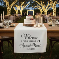 Chemin de table de mariage personnalisé avec les noms du marié et de la mariée, bannière de cérémonie en lin personnalisée, décoration de table des mariés