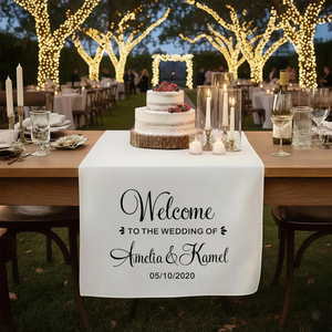 <span class=keywords><strong>Runner</strong></span> da Tavolo Personalizzato per Matrimonio con Nomi degli Sposi, Striscione in Lino Personalizzato per Cerimonia, Decorazione per Tavoli degli Sposi - Product Image 3
