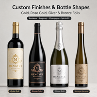 Étiquette de bouteille de vin personnalisée imprimée en relief, papier spécial doré, autocollant en rouleau estampé à chaud pour spiritueux, marque privée