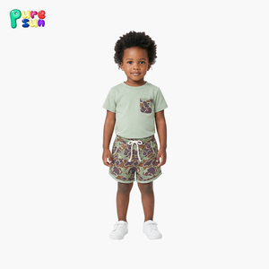 ピュアサン プロフェッショナルデザイン 迷彩柄 子供服セット 半袖 カスタム キッズ服 コットン 男の子服セット - Product Image 3