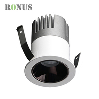 Rond Réglable Rotatif 18W Hôtel Downlight Dimmable Anti Éblouissement Encastré COB LED Vers Le Bas Lumière