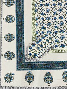 Nappe imprimée bloc bleu couverture de Table florale indienne nappe de ferme cadeau pour la nouvelle maison taille personnalisée pour Banquet d'hôtel à la maison - Product Image 3