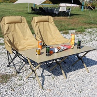 Ensemble de chaises de camping pliantes de loisirs inclinables avec table pliante portable en fer à dossier haut pour l'école, le parc, l'hôtel