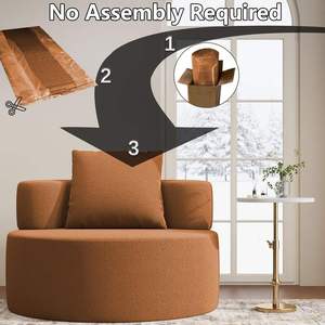 Fauteuil lounge rond surdimensionné avec accoudoirs et coussin de lecture pour adultes, idéal pour salles à manger, hôtels et salons – Mobilier confortable en mousse - Product Image 4