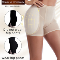 Shorts Confortables Rembourrés en Mousse pour Femmes, Rehausseurs de Fesses en Silicone Respirant, Culottes Rembourrées pour Hanches et Fesses
