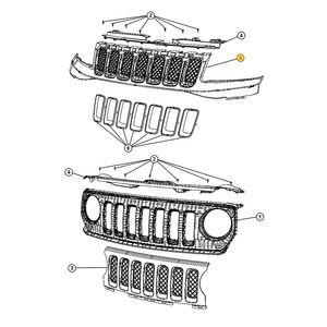 Jeep Compass Patriot Inner <b>Grille</b> 68109866AB Plastic Front Bumper <b>Mesh</b> <b>For</b> 2011-2017 Replace Repair - Product Image 4