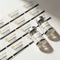 Étiquettes personnalisées en vinyle métallisé VS-338 (brillant/mat/or brossé) pour flacons de 3/10/30 ml, adhésif puissant, boîtes personnalisées assorties