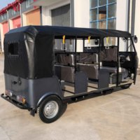 Triciclo de Pasajeros Semicerrado de 12 Asientos, de Gasolina, con Motor de 350CC, Motocicleta de 3 Ruedas, Tuk Tuk, en Oferta