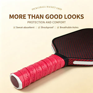 Cinta de Agarre para Bádminton de Goma Antideslizante Rosa con Diseño Perforado para un Mejor Control y Comodidad - Product Image 3