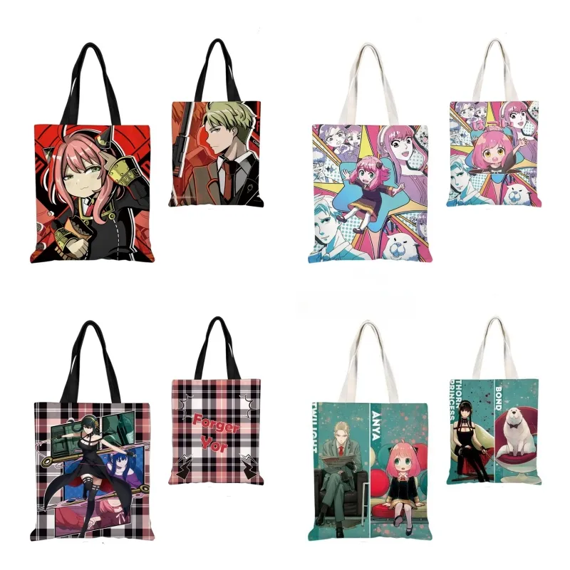 Mode Neue Produkte Anime Segeltuch tasche Umhängetasche benutzer definierte Logo SPY FAMILY Canvas Einkaufstasche