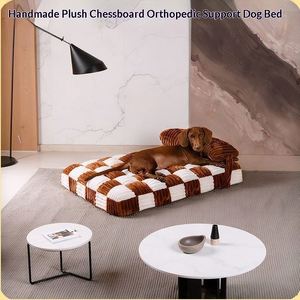 Plush Orthopedic Luxury Modern Cartoon Dog & Cat Bed Anti-urine Detachable Striped <b>Large</b> Universal Sleeping <b>Mat</b> - Product Image 2