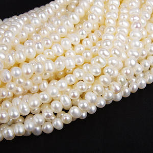 Perles d'eau douce naturelles blanches et roses en gros pour la fabrication de bijoux, perles semi-finies pour colliers, perles en vrac - Product Image 2