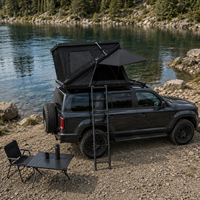 Tente de toit rigide en aluminium pliable à double couche en forme de Z, quatre saisons, avec une chambre, pour 2 à 4 personnes, imperméable, compatible SUV