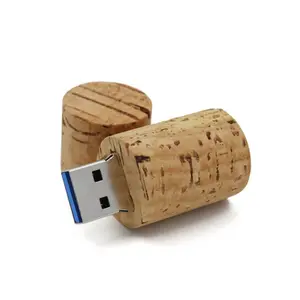 Red wine promotion gift raw wooden material custom laser engraving logo 8gb bottle cork shape usb stick