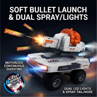 Tank télécommandé 2-en-1 avec balles souples, double pulvérisation et lumières LED, jouet télécommandé 2.4G pour enfants et adultes, idéal comme cadeau