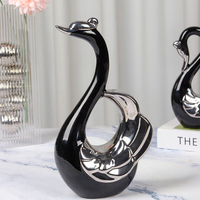 Cygnes Couples Mariage Valentine Cadeau Moderne Nordique Esthétique Chambre Décor Ornements En Céramique Cygne Noir pour Décoration De Table