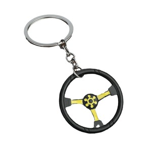 Llavero de aleación de zinc con diseño de volante de carreras, moderno, de fábrica, pequeño regalo creativo para parejas, colgante para bolso - Product Image 5