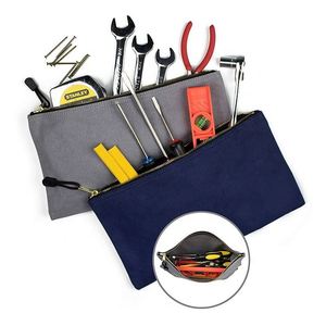 Durable Oxford Polyester Cotton Plumber Custom Canvas Tool Pouch Zipper Bag Black Multi Purpose Storage Bag - Product Image 2