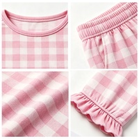 Collection de vêtements à volants en gingham rose pour bébés filles, robe à manches longues personnalisée, pyjama, barboteuse, couverture d'emmaillotage pour nourrissons