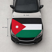 Housse de capot de voiture avec drapeau jordanien 41x61 pouces, personnalisée, résistante aux intempéries, cousue, pour événements sportifs et défilés