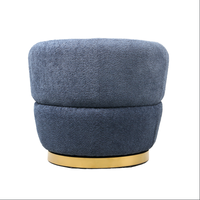 Fauteuil pivotant en tissu de salon moderne et confortable, vente en gros d'usine, base en métal doré à 360 degrés, fauteuil de détente à une place