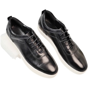 Chaussures bateau en cuir de vache véritable pour hommes, à lacets, bout rond, semelle extérieure en caoutchouc, semelle intermédiaire en EVA, toutes saisons, confortables, décontractées - Product Image 5