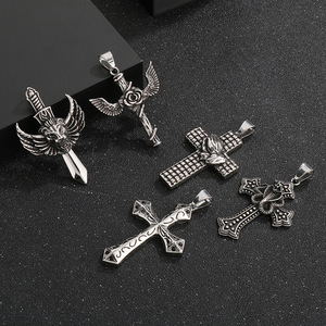 <span class=keywords><strong>C</strong></span>ổ Điển Bay <span class=keywords><strong>C</strong></span>ánh <span class=keywords><strong>S</strong></span>ư Tử Đầu Hoa Hồng Celtic Knot Titan Thép Viking Chữ Thập Mặt Dây Chuyền - Product Image 1