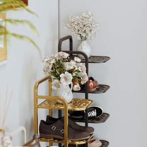 Étagère à chaussures minimaliste multi-niveaux, gain de place pour l'entrée, la maison, le dortoir, les chaussures de sport, anti-moisissure, design en fer forgé - Product Image 4