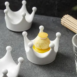 Creative Porcelain Ceramic Dinnerware White Irregular Bowling Ceramic Royal Crown For Restaurant