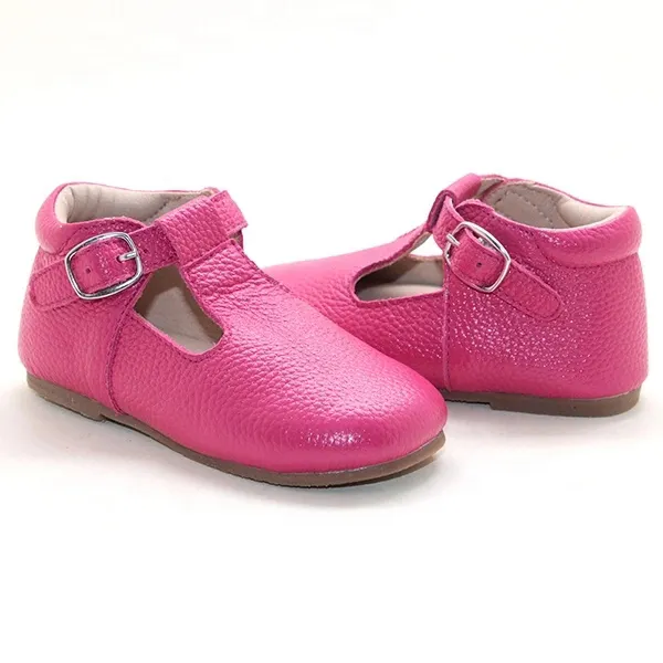 Chaussures en cuir rose pour filles, sandales personnalisées pour bébés, barres tendance, nouvelle collection 2020