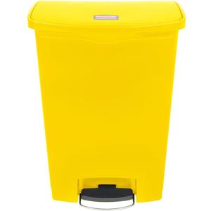 Bidone della Spazzatura con Pedale Frontale Giallo 90 L in Plastica per Uso Commerciale - Product Image 1