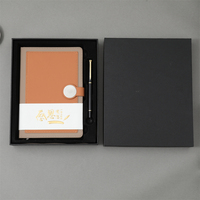 DEPAI A5 Cuaderno de Direcciones con Cubierta de Cuero Sintético PU, Serie Gratitud, Encuadernación Térmica, 100 Hojas, Bolígrafo, Papelería, Set de Regalo en Caja, ¡Oferta Caliente!