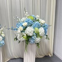 Boule de fleurs artificielles d'hortensia bleu et blanc, vente en gros, best-seller, pour décoration de mariage, centres de table et décorations d'allée