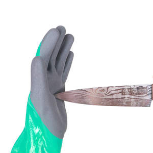 Guantes antipicaduras para pesca acuática, captura de peces, langosta, cangrejo, alambre de acero, castaño, guantes antipicaduras alargados impermeables - Product Image 1