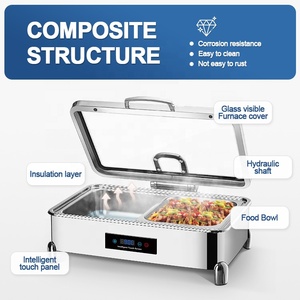 Juego <span class=keywords><strong>de</strong></span> bandejas para buffet con panel táctil inteligente y calentador eléctrico <span class=keywords><strong>de</strong></span> alimentos tipo chafing dish <span class=keywords><strong>de</strong></span> 6L - Product Image 4