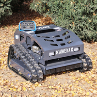 45 °   Tondeuse à gazon télécommandée sur chenilles avec moteur à essence, ne s'encolle jamais dans la boue ou l'herbe humide, robot de tonte intelligent.