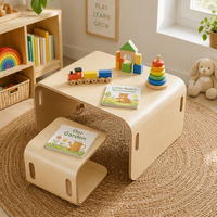 Ensemble table et chaises pour enfants en bois en forme de U, écologique et sûr, pour l'école, la bibliothèque, la maison, les jeux et les études