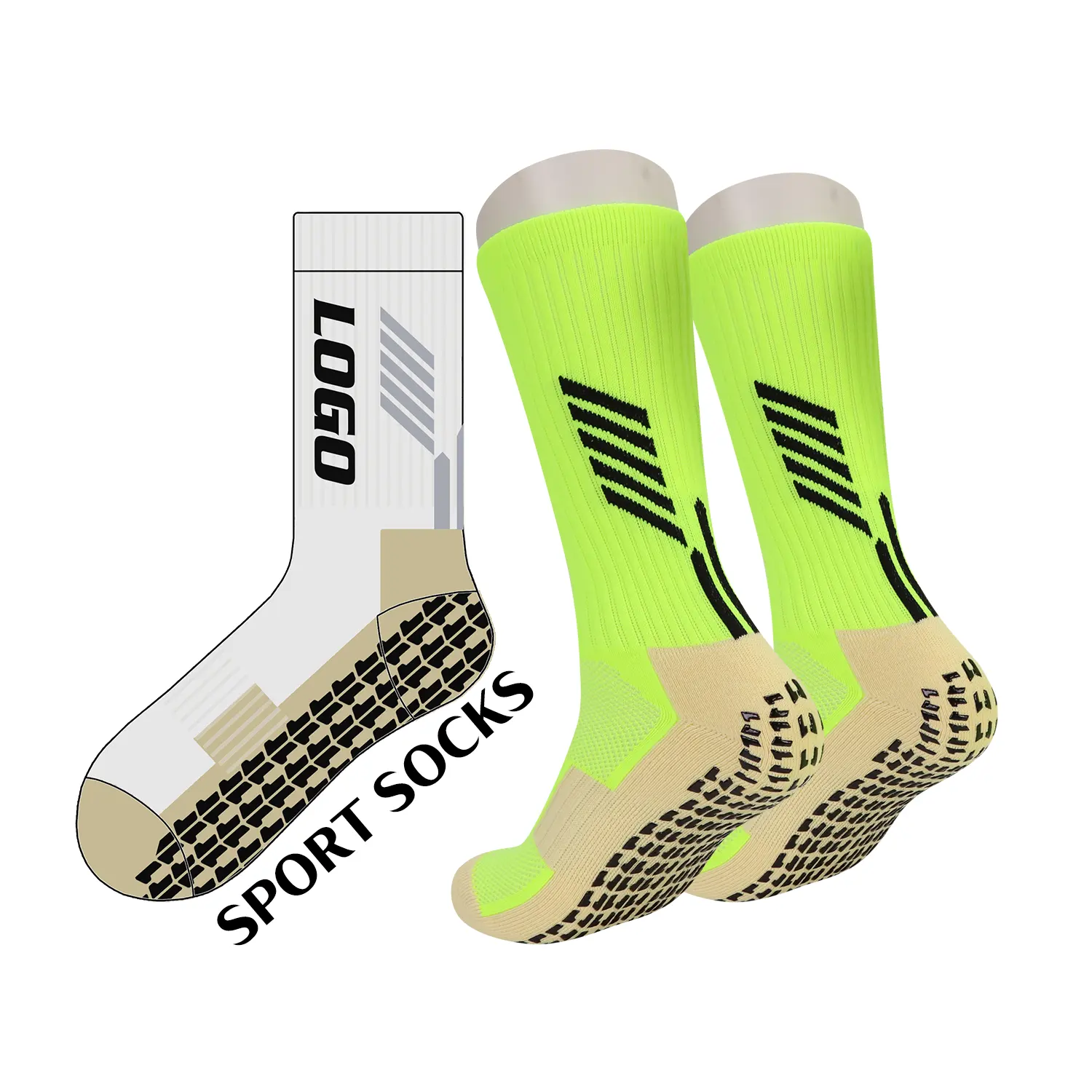 Custom Logo Design Compressão Futebol Meias Anti Slip Soccer Socks Atlético Sport Futebol Grip Socks