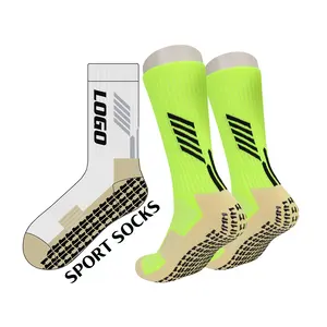 Özel Logo tasarım sıkıştırma futbolcu çorapları Anti kayma futbol çorapları atletik spor futbol kavrama çorap