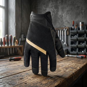Gants de travail tactiques JNA GROUP, en nylon noir, maille respirante, bouts des doigts texturés antidérapants, poignet élastique, 7 oz, 26 cm, usage général - Product Image 2
