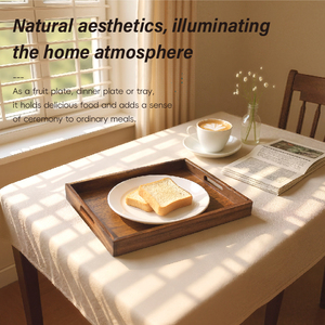 Wdf Độc Đáo Nhà Bếp Khay Đặt Thực Phẩm Gỗ Phục Vụ Khay Phục Vụ Platter Đảng Thêm Lớn Gỗ Keo Phục Vụ Khay Với Xử Lý - Product Image 5
